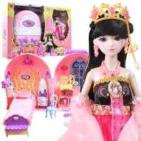 29厘米叶罗丽梦幻家居马车拉杆箱冰公主夜萝莉女孩小娃娃换装玩具 梦幻屋拉杆箱+29厘米叶罗丽娃娃