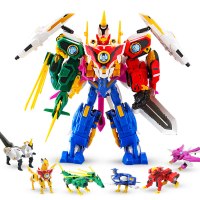 神兽金刚4邦宝历险记金刚玩具6合体男孩变形机器人玩具青龙雄狮 大号神兽金刚4六合体豪华套装