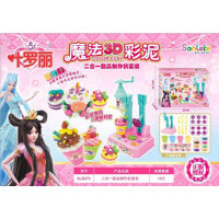 叶罗丽魔法3D彩泥机超轻粘土24色36色橡皮泥手工黏土女孩玩具 叶罗丽2合1甜品制作机套装