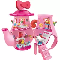 HelloKitty凯蒂猫音乐城堡场景女孩类拼插拼装积木公仔玩具 S001茶壶城堡