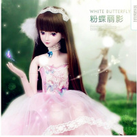 正品叶罗丽仙子公主款60cm娃娃变装可化妆女孩儿童玩具圣诞 粉蝶丽影 60厘米礼盒套装