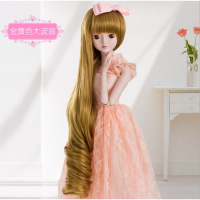 叶罗丽改妆娃娃衣服鞋子夜萝莉仙子假发叶萝莉换装头发全套配件 金黄色大波浪 娃娃配饰不包含娃娃