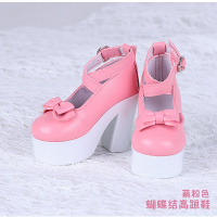 叶罗丽改妆娃娃衣服鞋子夜萝莉仙子假发叶萝莉换装头发全套配件 玫红色高跟鞋高跟鞋 娃娃配饰不包含娃娃