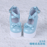 叶罗丽改妆娃娃衣服鞋子夜萝莉仙子假发叶萝莉换装头发全套配件 浅蓝色高跟鞋 娃娃配饰不包含娃娃
