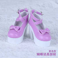 叶罗丽改妆娃娃衣服鞋子夜萝莉仙子假发叶萝莉换装头发全套配件 玫红色高跟鞋 娃娃配饰不包含娃娃