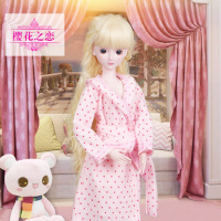 叶罗丽叶萝莉仙子卧室房子夜萝莉60厘米娃娃的床家具娃娃睡衣 [睡衣]樱花之恋 60cm娃娃睡衣