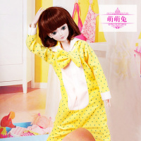 叶罗丽叶萝莉仙子卧室房子夜萝莉60厘米娃娃的床家具娃娃睡衣 [睡衣]萌萌兔 60cm娃娃睡衣