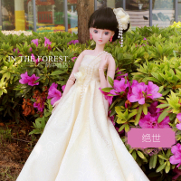 叶罗丽娃娃公主裙夜萝莉服装/衣服BJD娃娃连衣裙换装婚纱礼裙礼服 绝世(配头花) 60厘米娃娃适用服饰