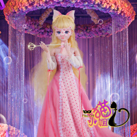 叶罗丽娃娃公主裙夜萝莉服装/衣服BJD娃娃连衣裙换装婚纱礼裙礼服 藕色猫小姐衣服 只是衣服，不含娃娃和其他