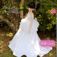 叶罗丽娃娃公主裙夜萝莉服装/衣服BJD娃娃连衣裙换装婚纱礼裙礼服 唯·爱(配头链)[软纱版] 60厘米娃娃适用服饰