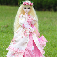 叶罗丽娃娃公主裙夜萝莉服装/衣服BJD娃娃连衣裙换装婚纱礼裙礼服 花仙子(配花环) 60厘米娃娃适用服饰