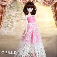 叶罗丽娃娃公主裙夜萝莉服装/衣服BJD娃娃连衣裙换装婚纱礼裙礼服 蕾丝礼服长裙 60厘米娃娃适用服饰