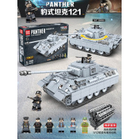 legao成年高难度二战军事坦克系列履带式美军运兵车拼装积木男孩 豹式坦克121[990片礼盒]