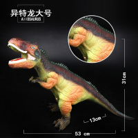 。中杰铭超大号仿真动物软胶恐龙玩具发声霸王龙三角龙模型男孩礼 黑色异特龙大号