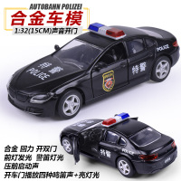 。合金车模型 兰博基尼宝马仿真警车儿童玩具车声音灯光回力汽车 警-宝马M3-黑色