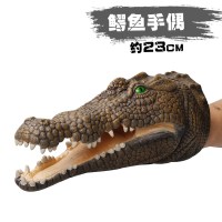 。恐龙手偶手套软胶三角霸王龙儿童仿真动物模型鲨鱼鲨臂头男孩玩 鳄鱼手偶送场景小恐龙17件套