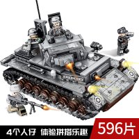 乐高坦克系列积木二战军事履带虎式重型模型玩具拼装男孩 德国IV坦克【596颗粒】