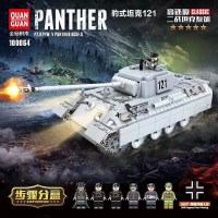 乐高坦克系列积木二战军事履带虎式重型模型玩具拼装男孩 德国:豹式坦克121[990颗粒]