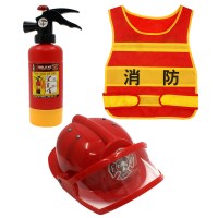 。儿童消防员玩具山姆套装幼儿园角色扮演消防服灭火器马甲帽水 马甲+帽子+大号灭火器