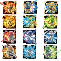 。金幻影忍者人仔人偶拼装摩托战车忍者神龟积木人仔儿童玩 红色时光之刃金银12款