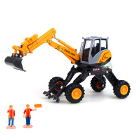 彩珀1:50步履式挖掘机轮式蜘蛛爬坡挖土机合金工程车模型儿童玩具