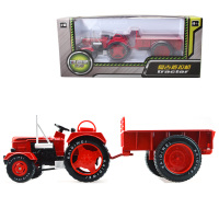 凯迪威复古拖拉机仿真合金工程车模型带车斗农用车运输车玩具 复古拖拉机红色