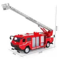 凯迪威1:50合金双头消防车水炮云梯消防救援车合金工程车模型玩具 双头云梯消防车