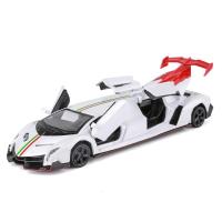 加长版兰博基尼Veneno合金跑车模型仿真悍马H3声光回力儿童玩具车 毒药白色简装