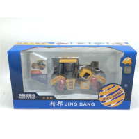 精邦1:50合金双钢轮压路机模型仿真大号工程车金属压路车儿童玩具 精邦双缸轮压路机黄色