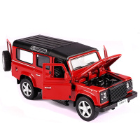 路虎卫士合金车模型1:32声光回力四开仿真越野车儿童玩具 红色简装
