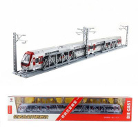 铠威合金双层地铁模型仿真火车轻轨动车高铁玩具可磁力连接带轨道 双层地铁红色