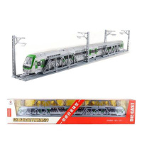 铠威合金双层地铁模型仿真火车轻轨动车高铁玩具可磁力连接带轨道 双层地铁绿色
