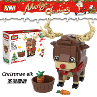 兼容乐高积木圣诞节系列圣诞老人拼装玩具女孩子力组装小 圣诞麋鹿方头仔