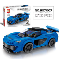 兼容乐高森宝积木小玩具男孩子拼装汽车儿童跑车拼图赛车模型 深蓝魅影