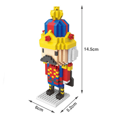 微型积木小颗粒兼容乐高胡桃夹子士兵摆件迷你钻石玩具成人拼装 黑袍小兵[404颗粒]