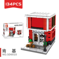 兼容乐高森宝积木城市街景系列儿童力拼图拼装玩具拼插男孩子 K记西式快餐6010