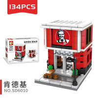 兼容乐高森宝积木女孩子拼装小玩具迷你城市街景房子商店儿童 K记西式快餐6010