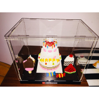 生日蛋糕微型兼容乐高式微小颗粒钻石拼装玩具网红积木女孩子 生日蛋糕+展示盒