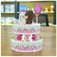生日蛋糕微型兼容乐高式微小颗粒钻石拼装玩具网红积木女孩子 生日蛋糕[1800颗粒]