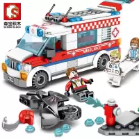 兼容乐高积木城市拼装救护车系列120医院儿童玩具汽车男孩子组装 森宝救护车[238片]