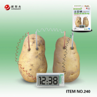 太阳能diy机器人汽车创客教育科普拼装玩具创意科学科技小制作 土豆时钟