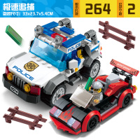 兼容乐高拼装积木城市系列警察局汽车飞机玩具儿童男孩子警车拼图 追捕