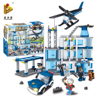 兼容乐高拼装积木城市系列警察局汽车飞机玩具儿童男孩子警车拼图 粉红色悍匪