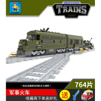 兼容乐高积木火车拼装玩具电动轨道城市系列和谐号高铁模型男孩子 25003军事火车