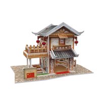 乐立方拼图立体3d模型成人diy玩具高难度手工制作纸房子legao 乐茗茶铺