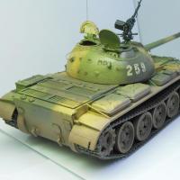 小号手军事拼装坦克模型1/35仿真中国59式主战坦克 120mm炮改进型 模型+全套工具带上色工具3瓶油漆+稀释剂