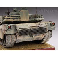 小号手拼装军事模型 00336 仿真1/35 美国M1A1主战坦 模型+胶水+工具套+上色笔15支+3瓶油漆+1瓶稀释剂