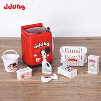 抖音同款洗粉扑迷你仿真小洗衣机微波炉烤箱玩具男女孩过家家 FDE322洗衣机(拍下送螺丝刀+电池,无娃娃)