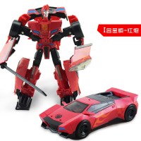 钢铁变形联盟变形玩具金刚合金版擎天侠柱大蜂机器人钢索汽车人 合金版-红炮
