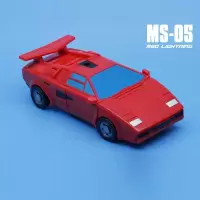 变形玩具金刚MFT MS-05侧击汽车人横炮MS07紅色警报兰博基尼车模 横炮加红色警戒